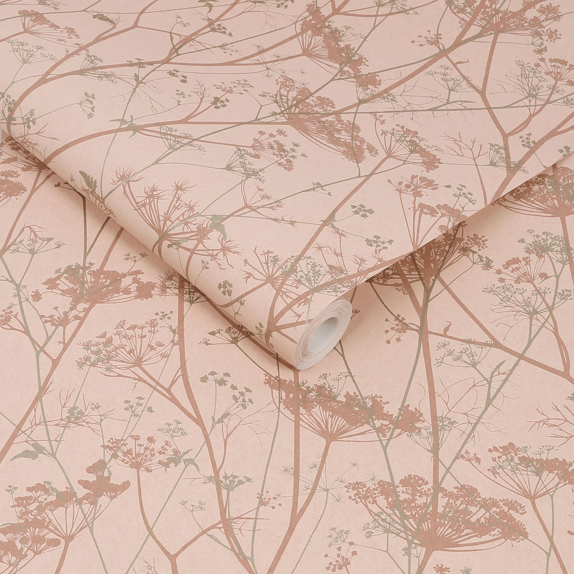 Wild Chervil Wallpaper - Shell & Rose Gold (120372)