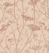 Wild Chervil Wallpaper Sample - Shell & Rose Gold (120372)