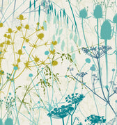 Summer Border Wallpaper Sample - Verdigris (120387)