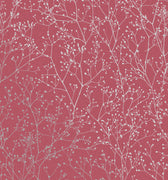 Gypsophila Wallpaper Sample - Raspberry & Silver (120398)