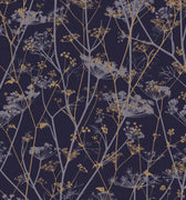 Wild Chervil Wallpaper Sample - Blackberry & Gold (120399)