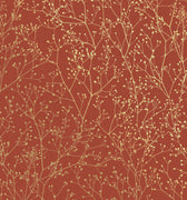 Gypsophila Wallpaper Sample - Paprika & Gold (120401)