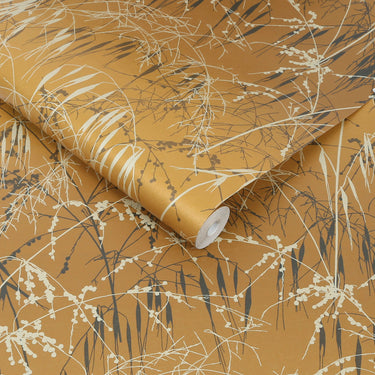 Meadow Grass Wallpaper - Yellow Ochre & Soft Gold (120405)