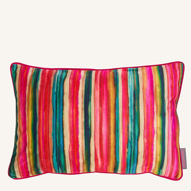 Artist's Stripe Velvet Cushion – Rainbow