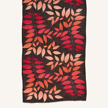Ash leaf cashmere ring scarf - Chilli