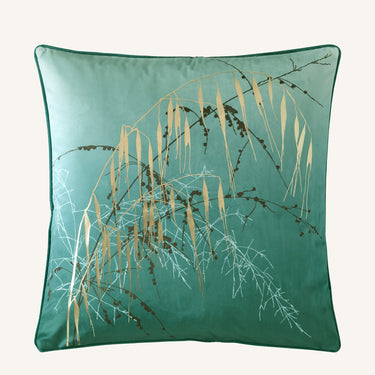 Meadow Grass Velvet Cushion – Teal