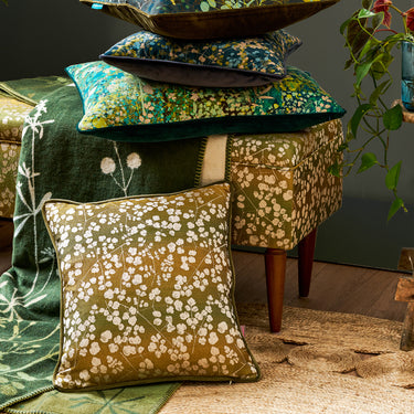 Rue Jacquard Cushion – Olive