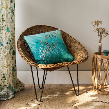 Meadow Grass Velvet Cushion – Teal