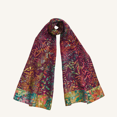 Cloud Forest Silk Scarf - Plum