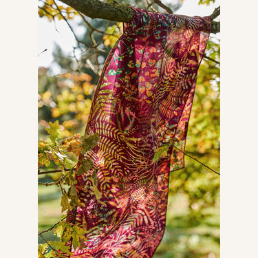 Cloud Forest Silk Scarf - Plum
