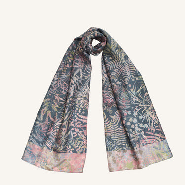 Cloud Forest Silk Scarf - Silver