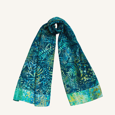 Cloud Forest Silk Scarf - Teal