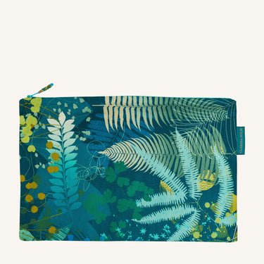 Woodland Disco Fabric Pouch Large - Teal