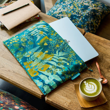 Woodland Disco Fabric Pouch Large - Teal