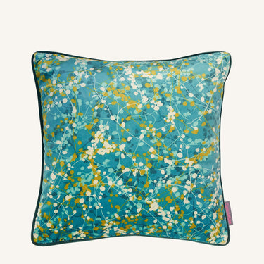 Maidenhair Vine Velvet Cushion – Peacock