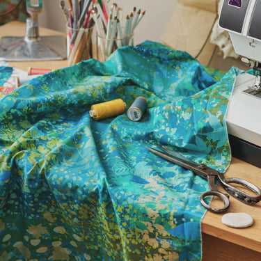 Myriad Cotton Poplin Fabric - Teal