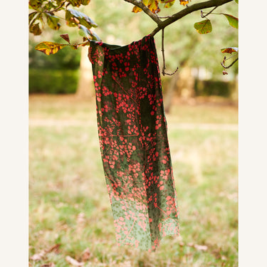 Rue Cashmere Scarf - Sage / Coral