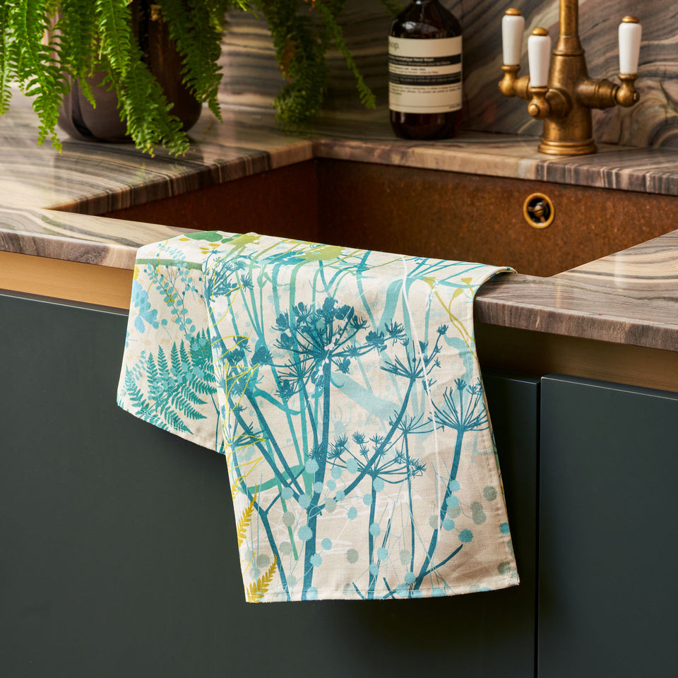 Serendipity Tea Towel Teal Clarissa Hulse