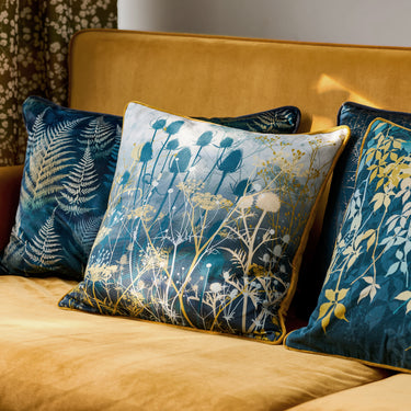 Tania's Garden Cushion - Midnight/Turmeric