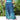 Wide-Leg Trousers - Cascading Kaleidoscope Neptune