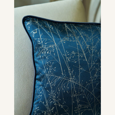 Whispering Grass Cushion - French Navy