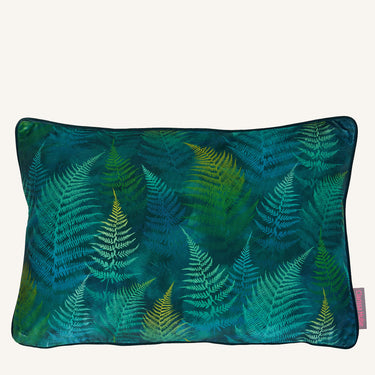 Woodland Fern Velvet Cushion - Peacock