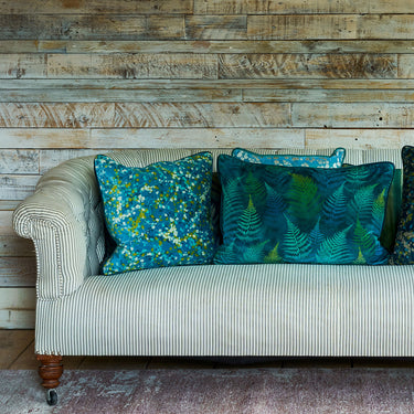 Maidenhair Vine Velvet Cushion – Peacock