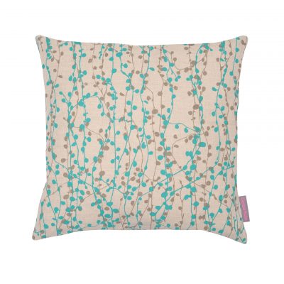 Beads cushion - natural / aqua / pewter