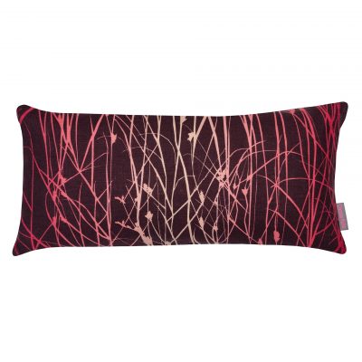 Grasses linen cushion - grape / hot pink / fuschia