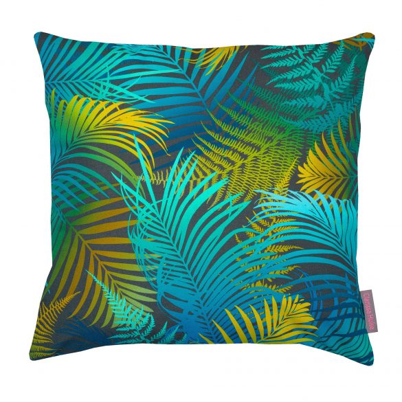 Turquoise palm cushion