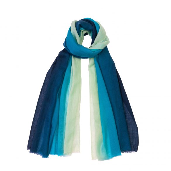 Ombre cashmere ring scarf - peacock