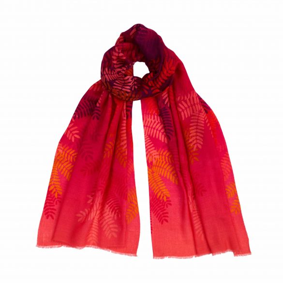 Acacia tree cashmere ring scarf - hot pink