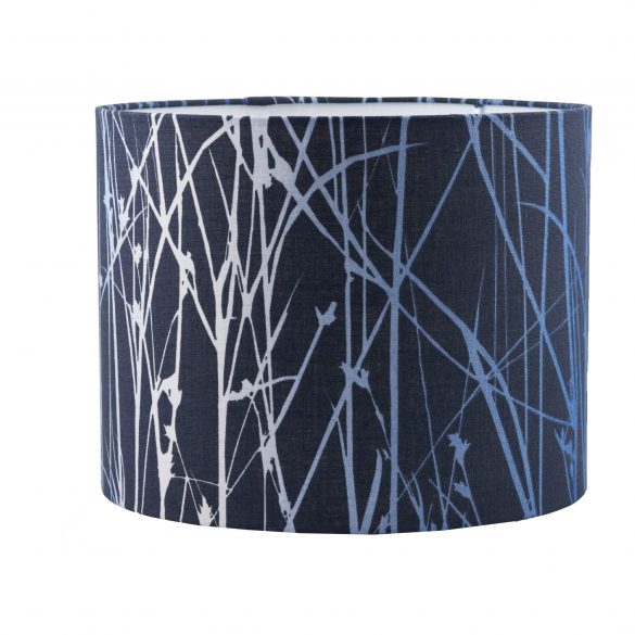 Grasses Linen Lampshade - Indigo / Midnight (31 x 24cm)